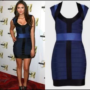 French Connection ribbon colorblock bandage bodycon dress